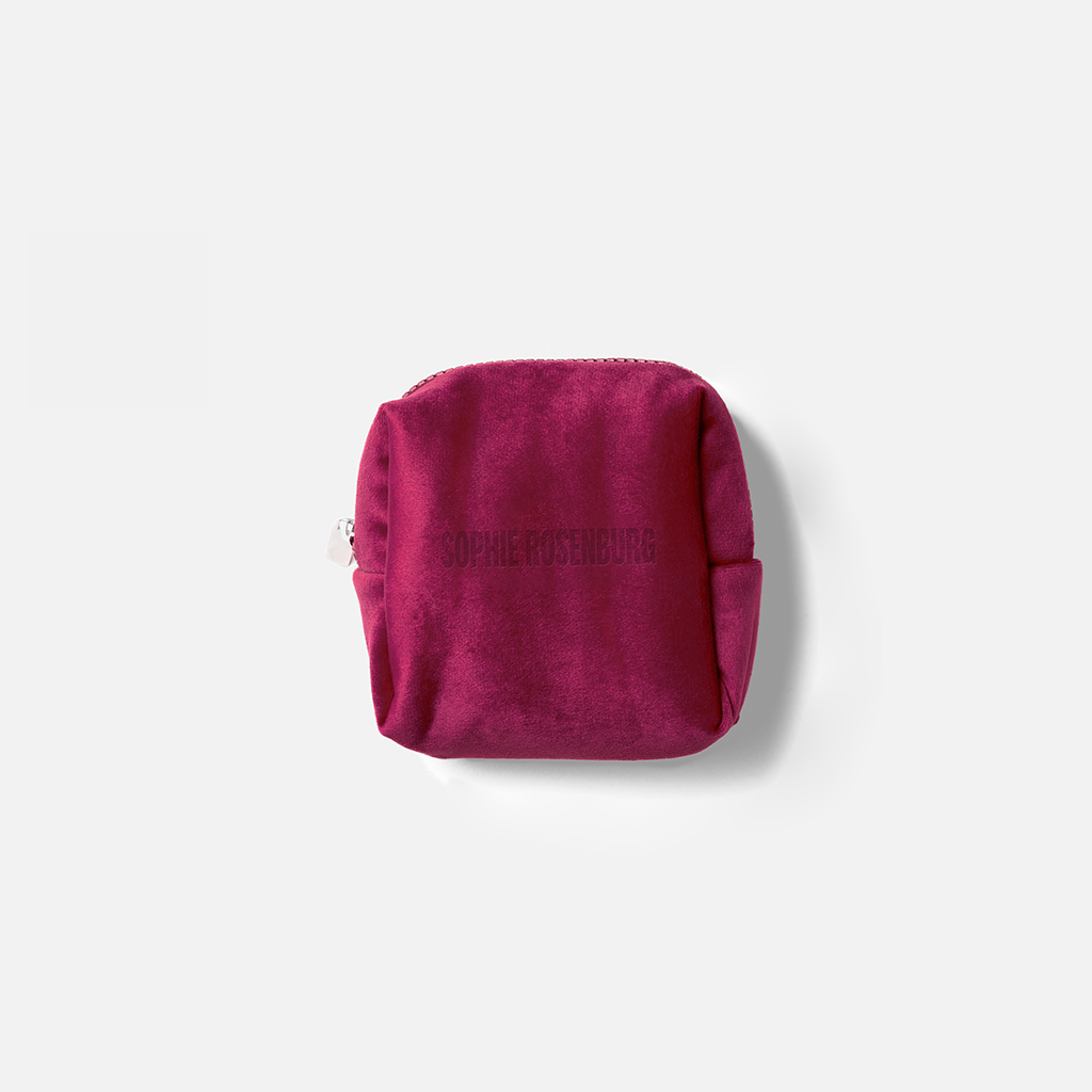 Pochette en velours rouge